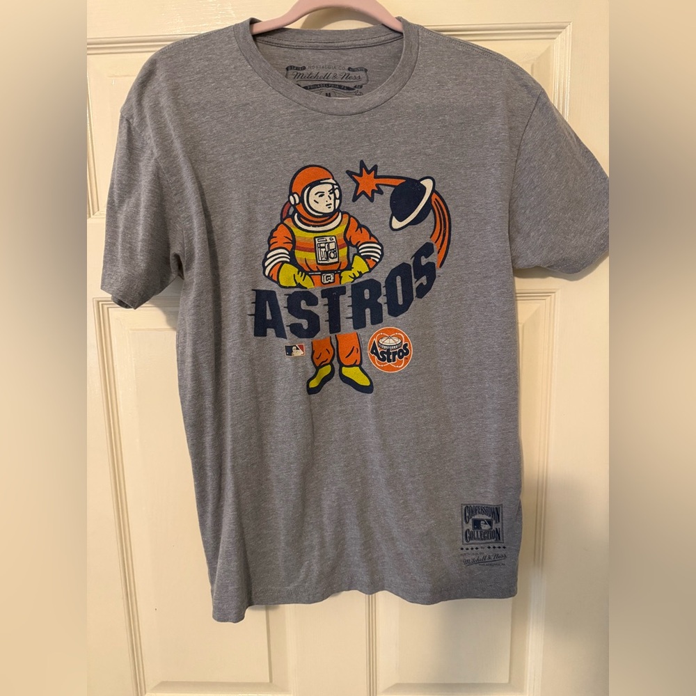 Mitchell & Ness Gray Astros Short Sleeve Tee